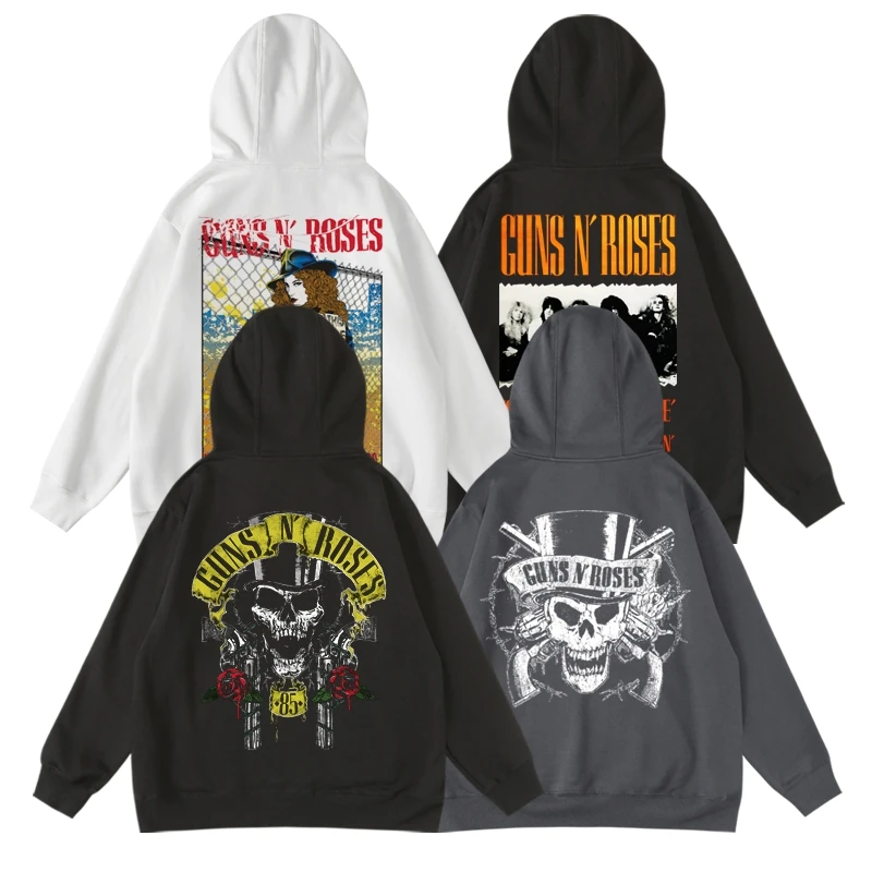 

Men's Pullover Hooded Sweater Men's Rock Music Guns and Roses Kids Hoodie family matching outfits mommy and me