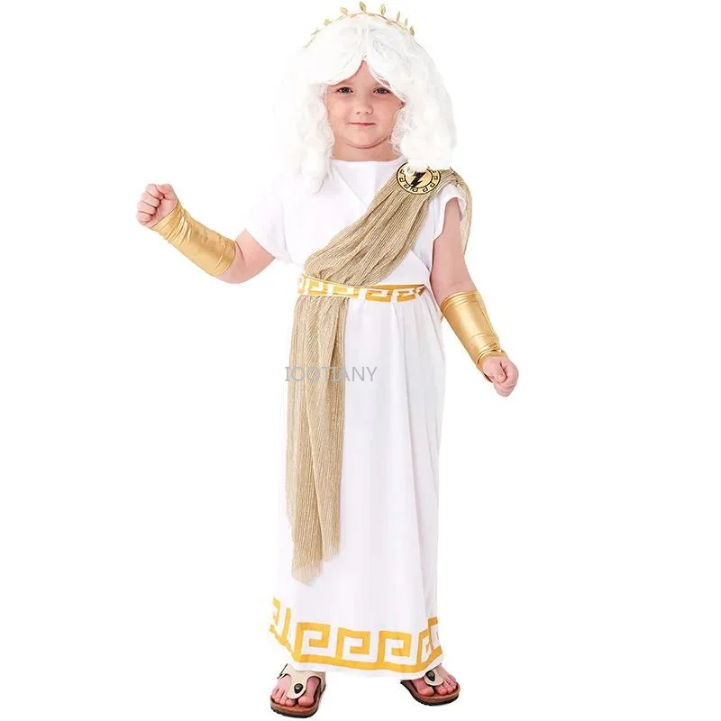 

2024 Boys Zeus Costume Children's Day Role Play Ancient Greek Mythology Zeus Costume Halloween Caesar Greek Costume For Child