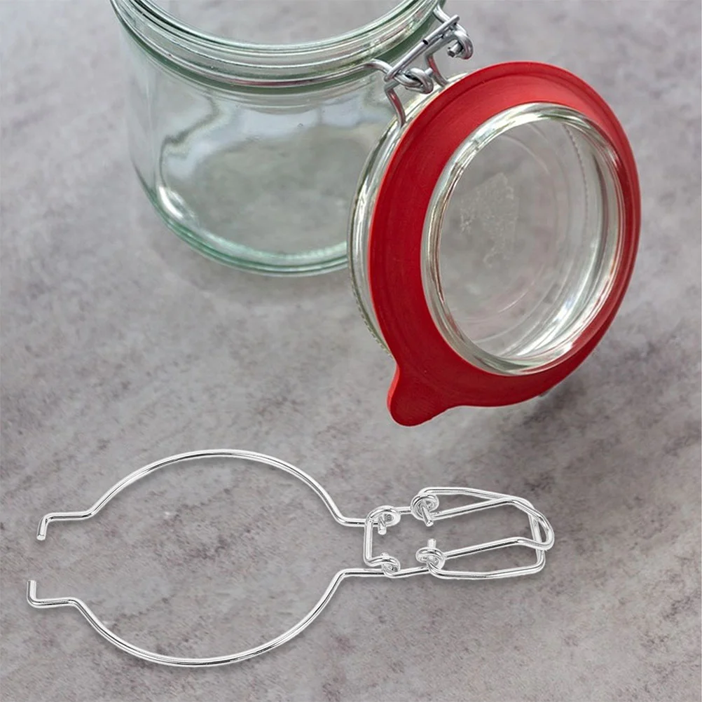 

12 Pcs Sealing Can Buckle Glass Canning Jar Accessories Wide Mouth Hanging Mason Jars Silver Stainless Steel Hangers