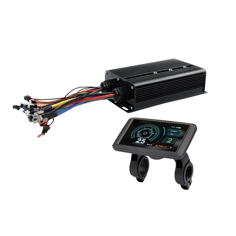 

A61P Electric Bicycle 80A Controller 48V-72V Three-Mode With Color UKC1+ Display For 3000W 5000W Lithium Battery Retrofit Kits