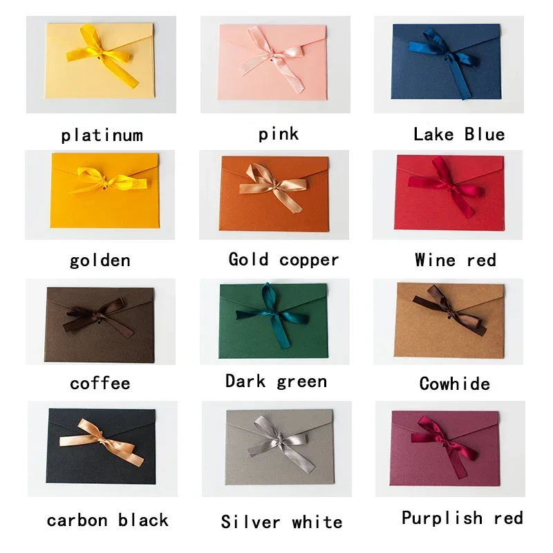 50pcs/lot 175*124mm Retro European Colored Pearlescent Paper Envelope Ribbons for Wedding Invitations High-grade Busines Packing