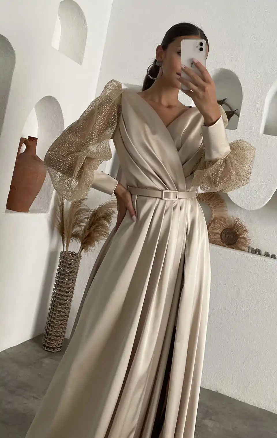 

Graceful Design Comfortable Women’s Pajamas Satin With Side High Split Bridesmaid Bride Robes Long Bathrobe plus size customized