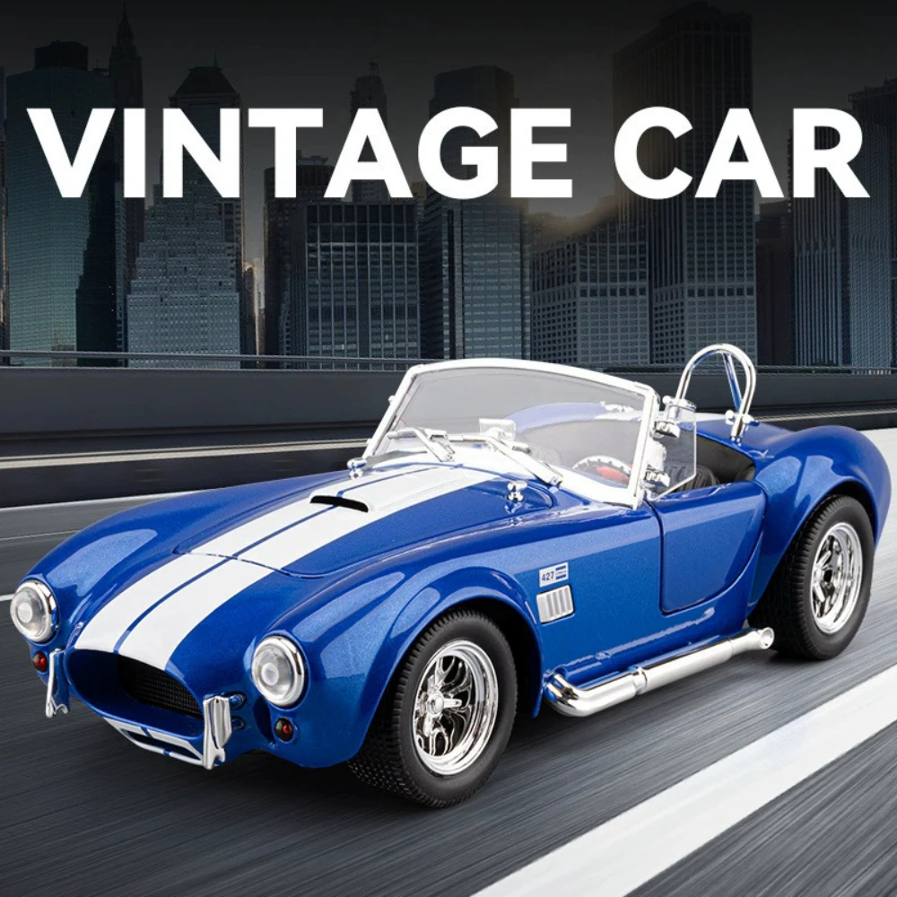 

1:24 Shelby AC Cobra GT500 Car Model Toy Alloy Body Music Light Shock Absorption Racing Cars Models for Children's Gifts