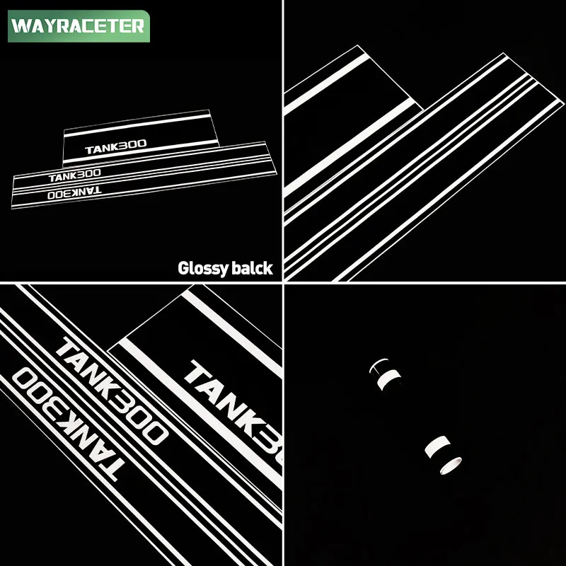 3 Pcs/Set Engine Cover Hood Bonnet Door Side Stripes Sticker Carbon Fiber Vinyl Decal For GWM Tank 300 2026 2025 Great Wall 2024
