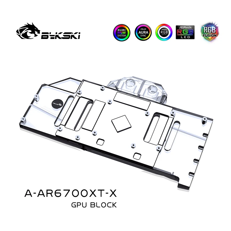 Bykski GPU Cooler Water Block For Asrock Radeon 6700XT CHALLENGER Liquid Cooler GPU Water Cooling Backplate RGB A-AR6700XT-X