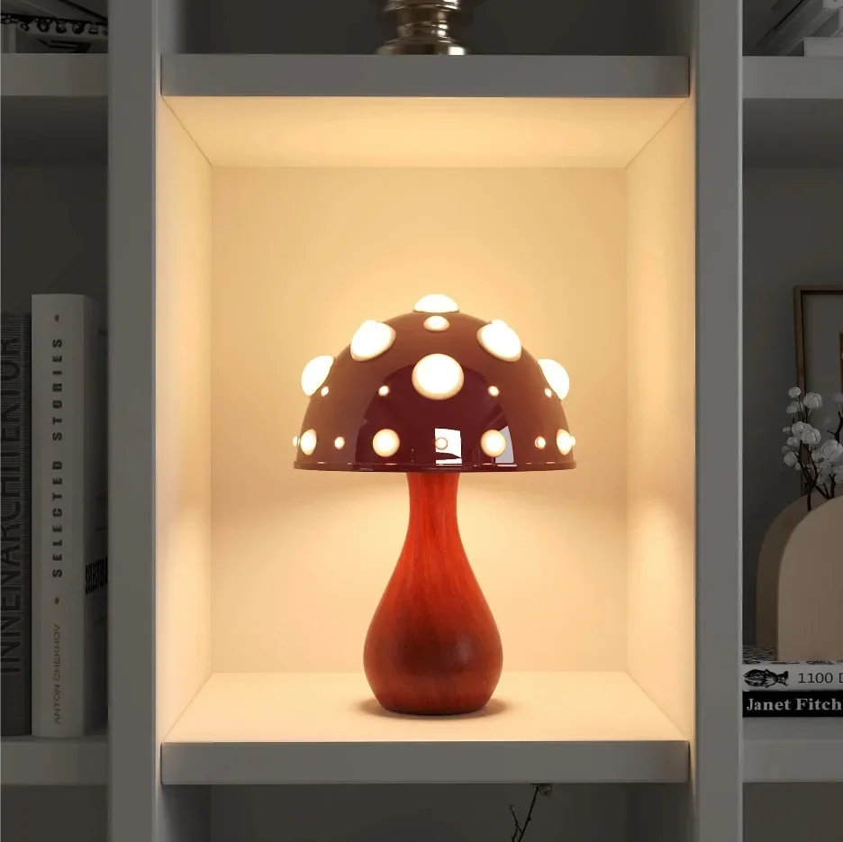 Amanita Paddestoellamp Met Led Driekleurige Lamp Ac Of Usb Warm Licht Biomimetische Vliegenzwam Bureaulamp Voor Livingroombed Hotel