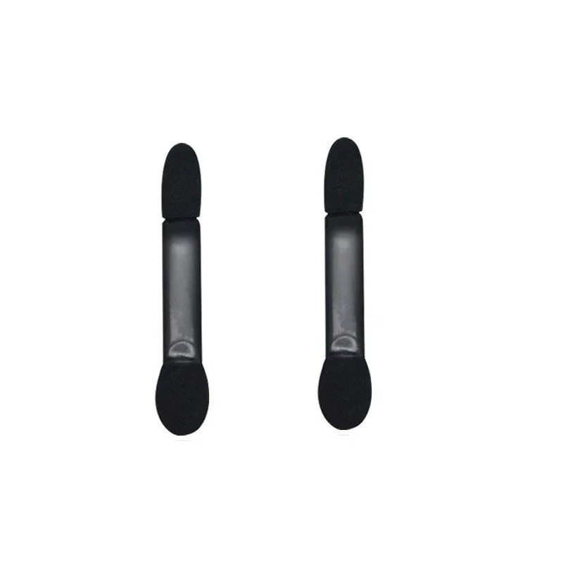 10Pcs Disposable Eye Shadow Sponge Applicator Dual Sided Black Handle Latex Oval Tips for Blending Contouring Travel Use