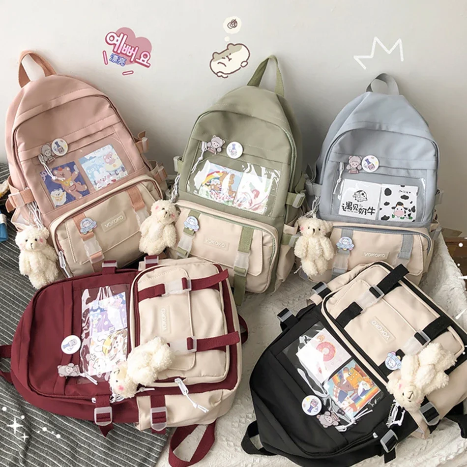 Schoolbag Waterproof Women Backpack Teenager Girl Kawaii BookBag Laptop Rucksack Cute Student School Bag Mochila Female Bagpack