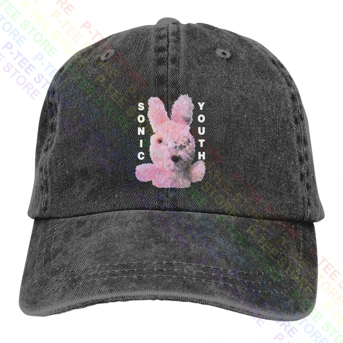 Sonic Youth Dirty Bunny Washed Denim Baseball Cap Trucker Hats Trend Streetwear