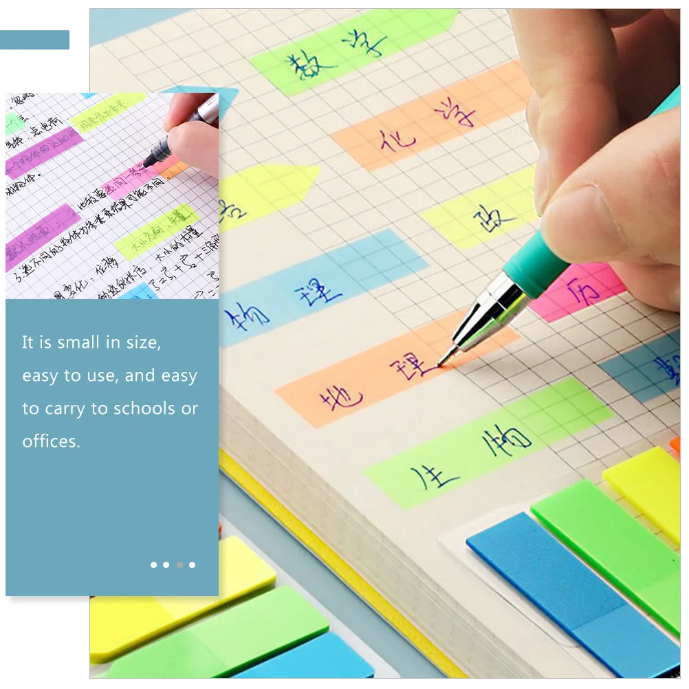 

4pcs Self-Adhesive Memo Notes Sticky Tabs Household Page Markers Book Tabs Multi-Function Flags Book Accessory For