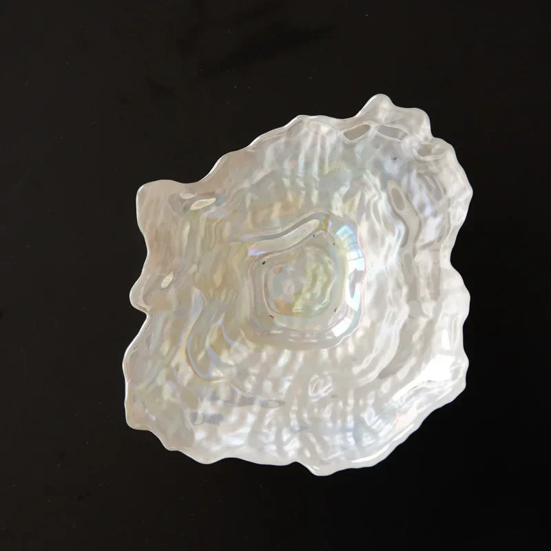 High-grade glass Symphony shell Irregular shape fruit tray ornament Model room Storage jewelry tray