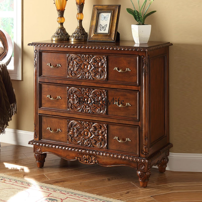 

European-style carved storage lockers, high-end jewelry side cabinets for home use