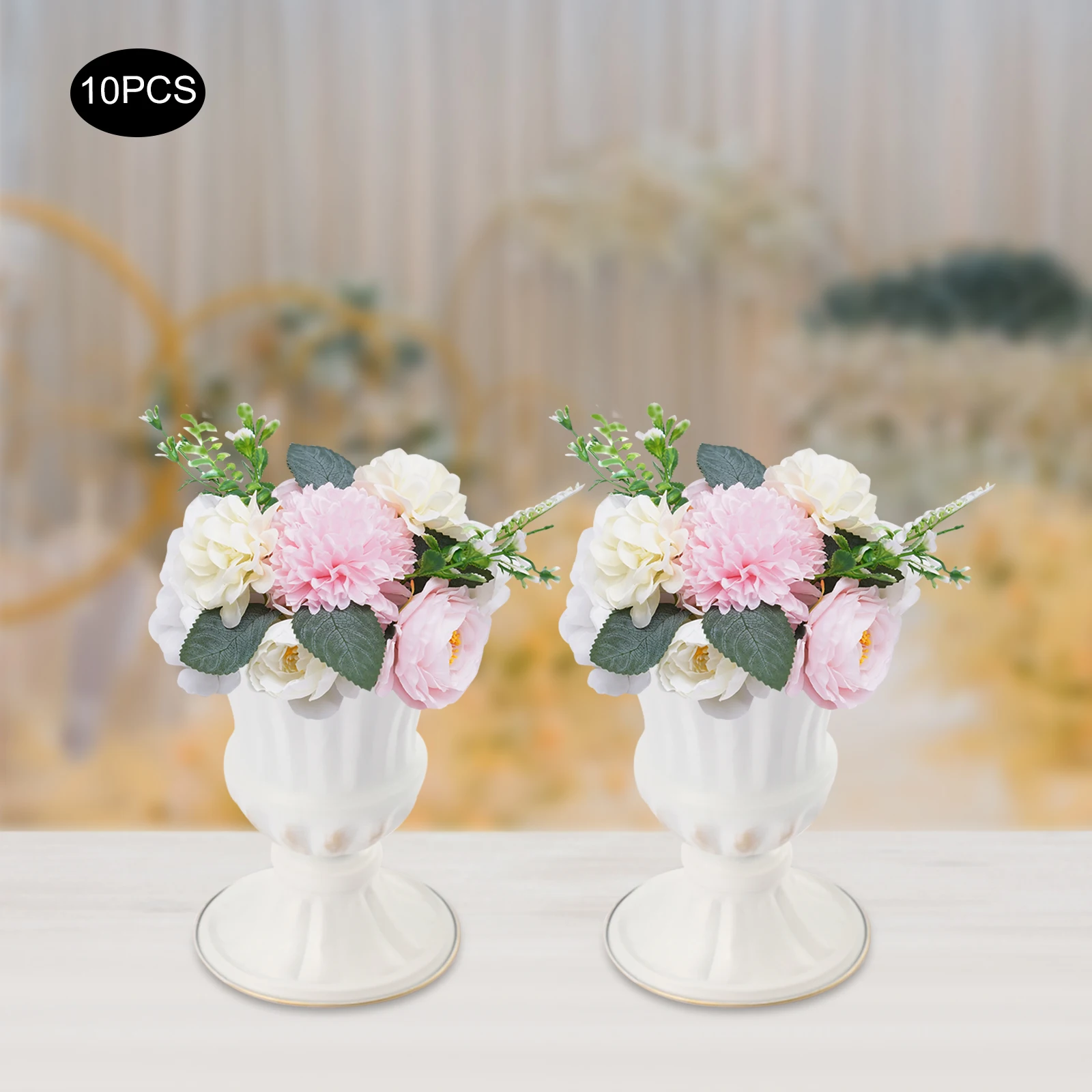 

Artificial Fake Flower Bouquet 10Pcs Plastic Flower Arrangement for Mother's Day Wedding Centerpieces Decoration