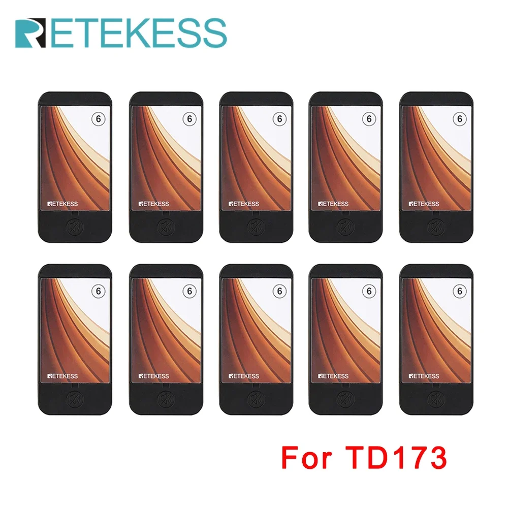 RETEKESS 10Pcs Coaster Buzzer Beeper Receiver One-Click Mute For TD173 Restaurant Pager 7 Prompt Mode For Cafe Food Court Truck