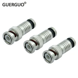 1PC BNC Male Connector Compression RF Coaxial CCTV RG6 Cable Conector BNC Insulation Convertor for CCTV Surveillance System Kit