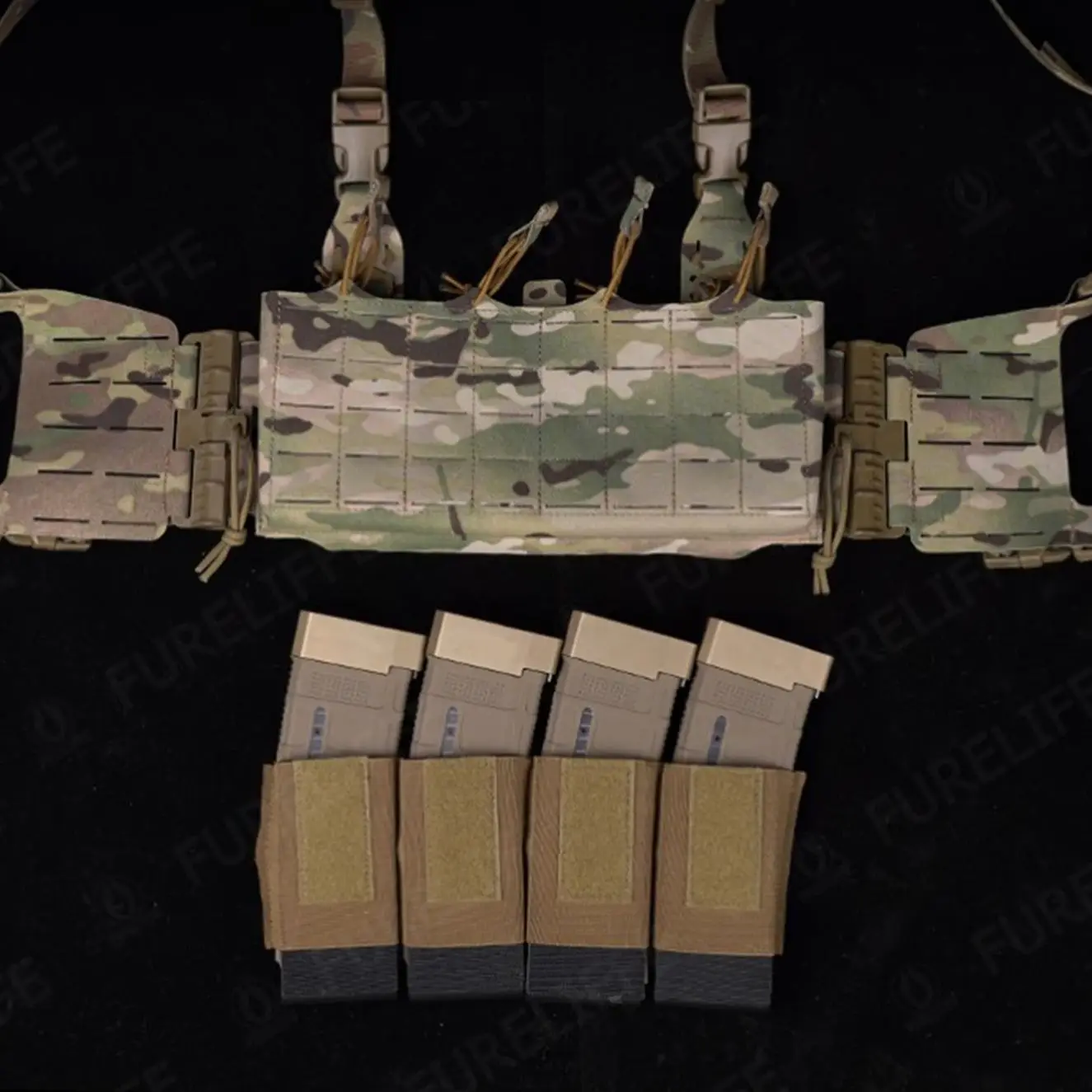 Imagem -05 - Tactical Hunting Chest Rig Corte a Laser Molle Pode Ser Usado com Vida Tática Coletes de Caça Acessórios Táticos