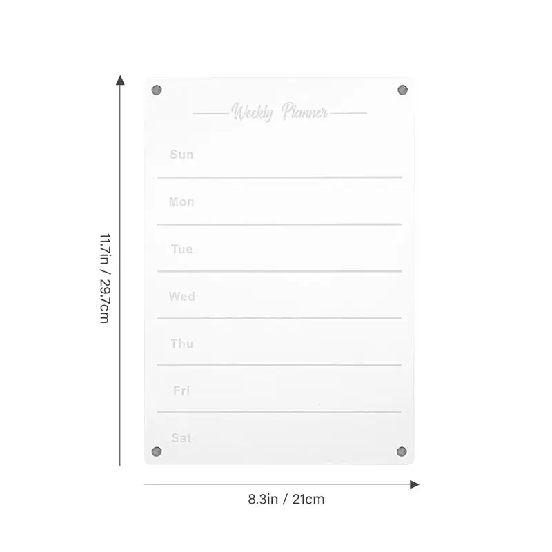 Board Dry Erase Fridge Whiteboard Calendar Refrigerator Planner Clear Acrylic Menu Weekly Meal Blackboard Week White Grocery