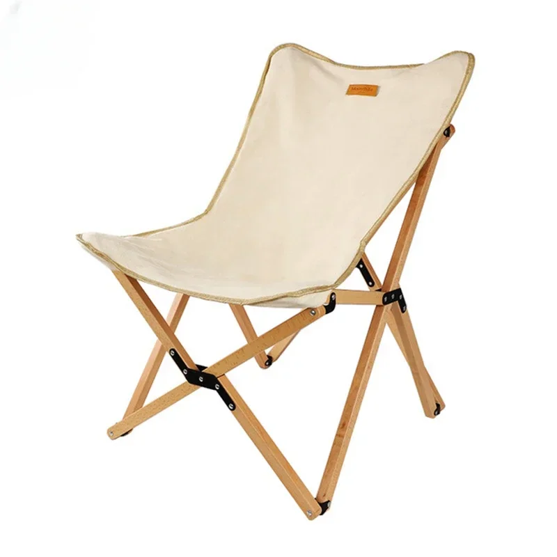 Outdoor Camping Chair Portable Folding Chair Wood Backrest Chairs Camping Fishing Picnic Beach Chair