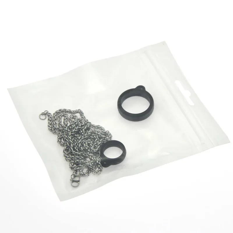 Metal Necklace Lanyard Contains Silicone Ring Lanyard Keel Chain Snake Bones Chain Lanyard