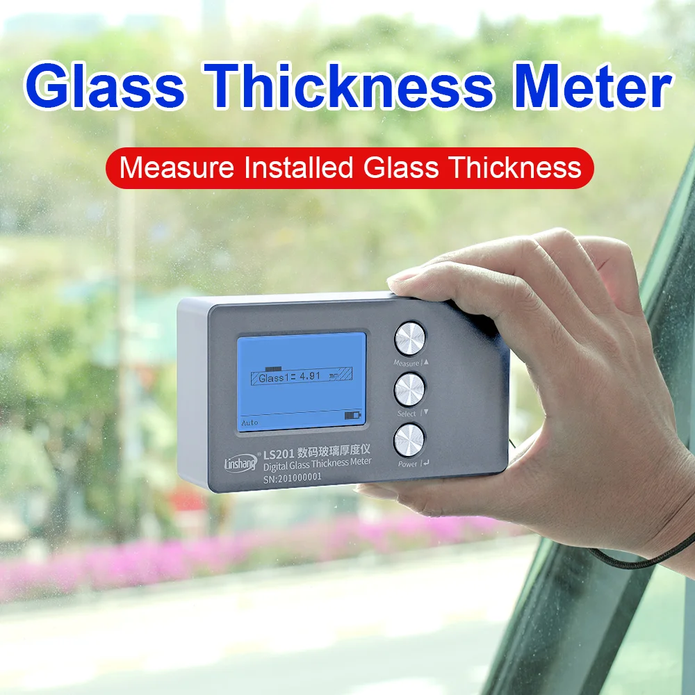 LS201 Digital Hollow Glass Thickness Meter Gauge Double Triple Glazing Measuring Tool Laser Window Glass Thickness Meter