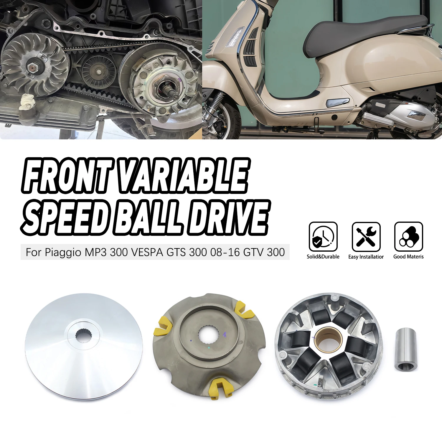 

Аксессуары для мотоциклов, набор роликовых шкивов приводного ремня вариатора для Vespa GTS 300 2008 2009 2010 2011 2012 2013 2014 2015 2016