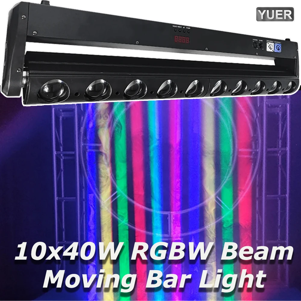 Nowa forma światło sceniczne DMX LED 10x40w RGBW 4in 1 reflektor z ruchomą głowicą obracająca się belka LED scena KTV muzyka DJ impreza wesele Bar