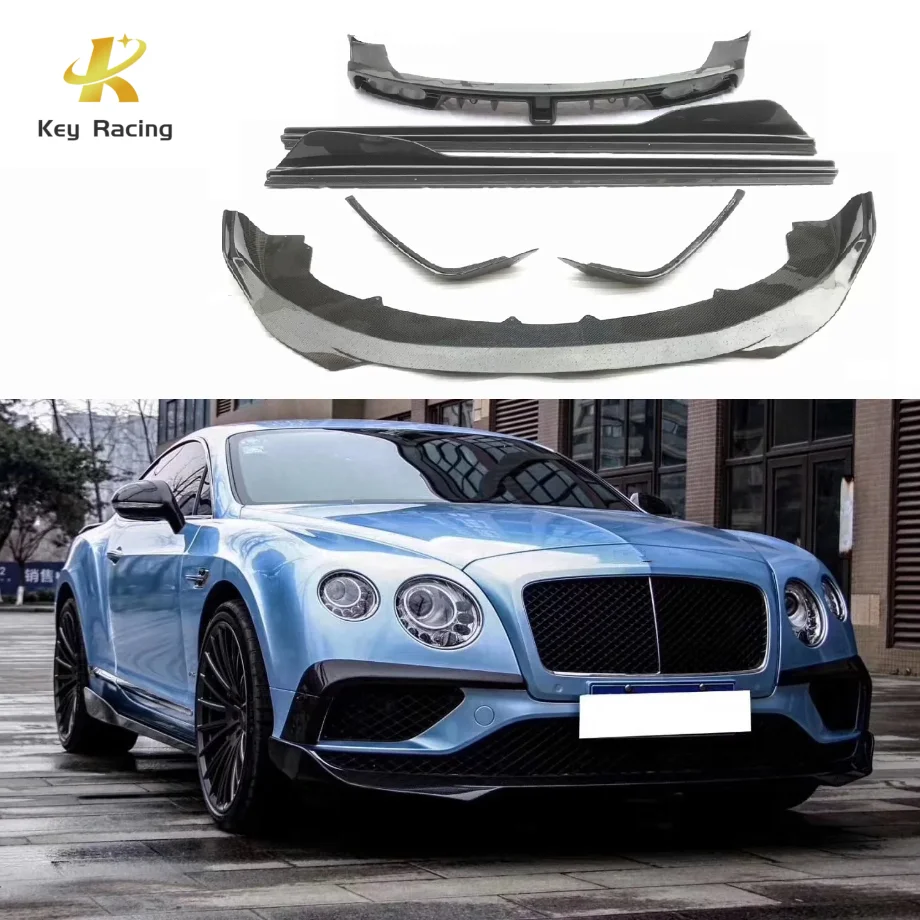 Continental GT Carbon Fiber ST Style Bodykit For Bentley Continental GT Front Lip Bumper Trim Side Skirt Rear Diffuser