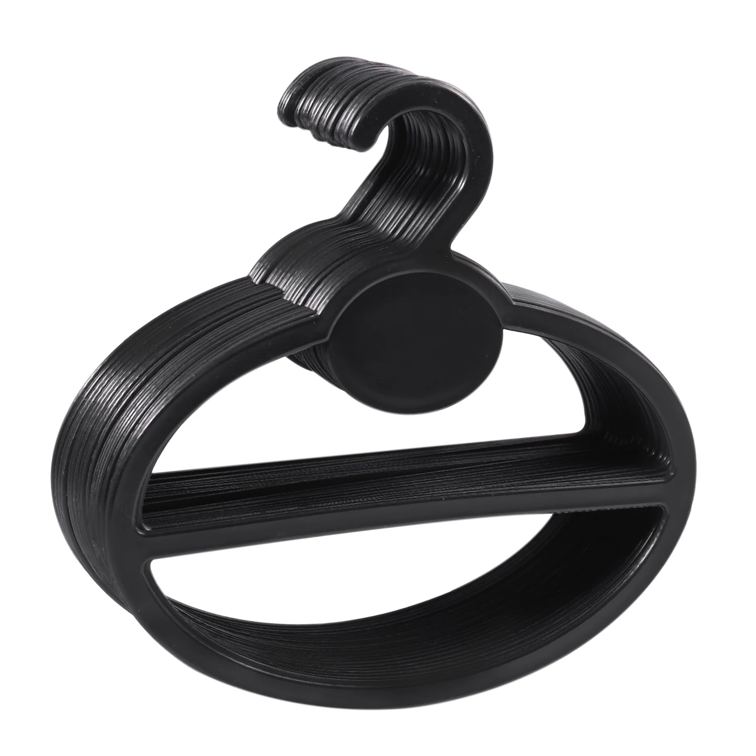 20x Scarf Shawl Tie Holder Organizer Oval Plastic Hangers Storage Hangers Black Size:13.5cm(Length)×12.5cm(Diameter)×13.5cm