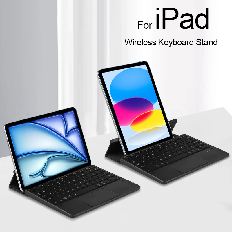 

Беспроводная Bluetooth-клавиатура для iPad Pro 11 12,9 13-дюймовая M4 Air 11 A16 M2 M3 Air4 Air5 10-я сенсорная панель с подсветкой, подставка для клавиатуры