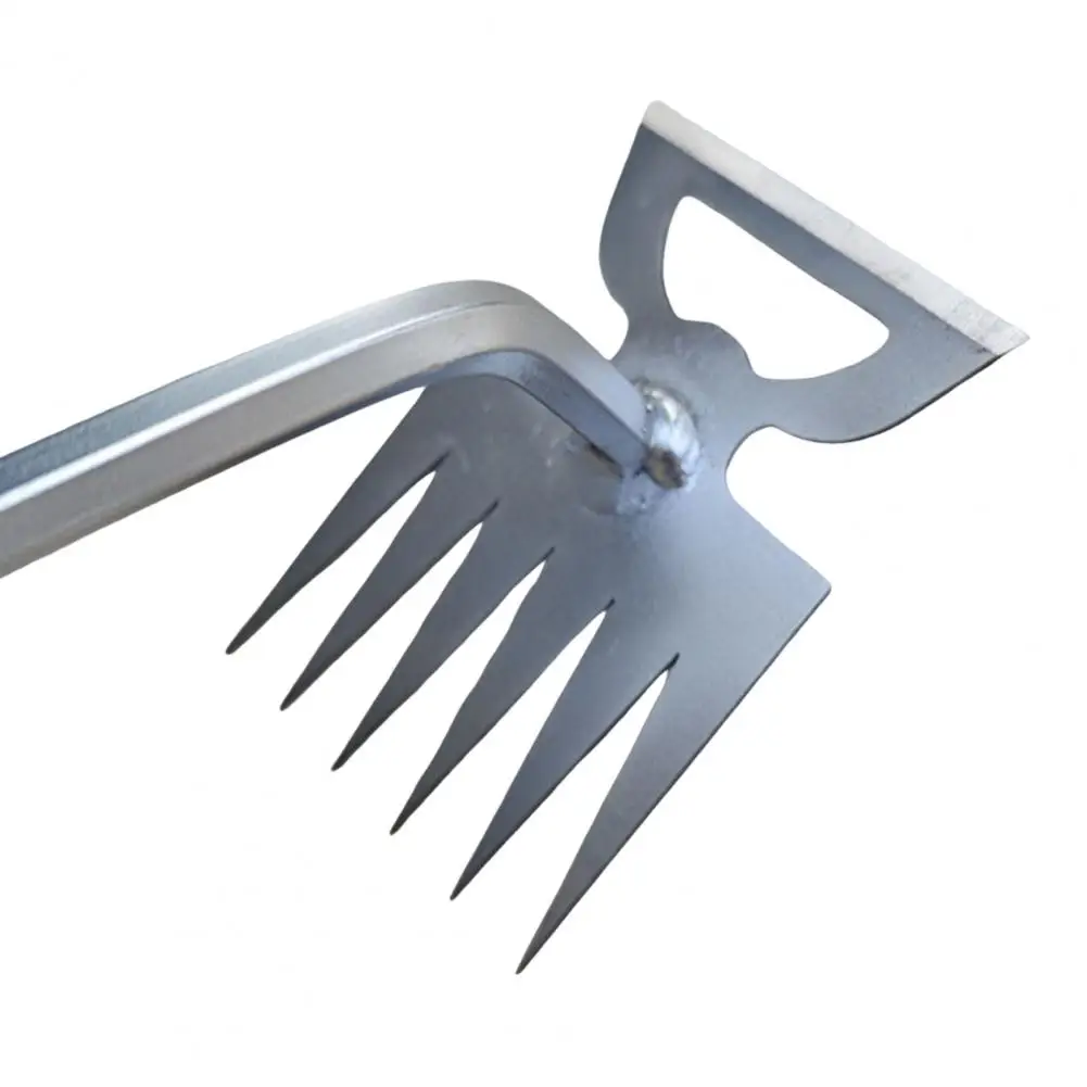 

2in1 Weed Puller Tool Rake 6 Teeth Steel Forged Hand Weeder Manual Weed Remover Uprooting Tool