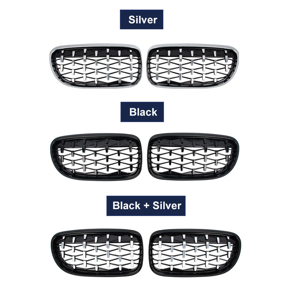 ABS Gloss Black Front Kidney Grill For BMW E92 E93 LCI 2 Doors 2010-2013 51137254967 51137254968 Diamond Meteor Style Grilles