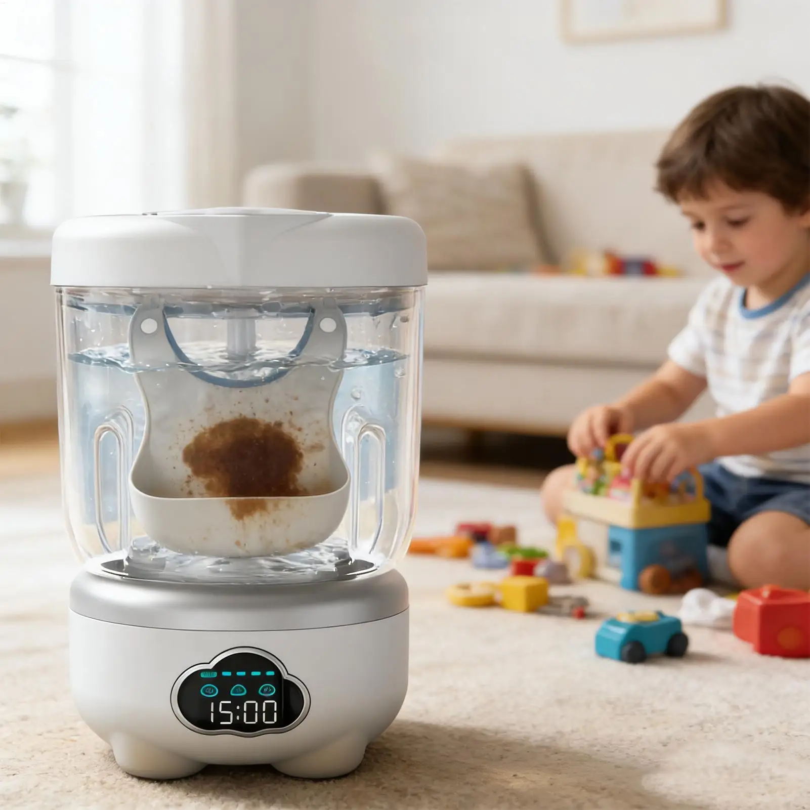 

Mini Washing Machine 1.6L Digital Display Underwear Washer Panty Washing Machine For Socks Delicate Fabrics Towels Laundry