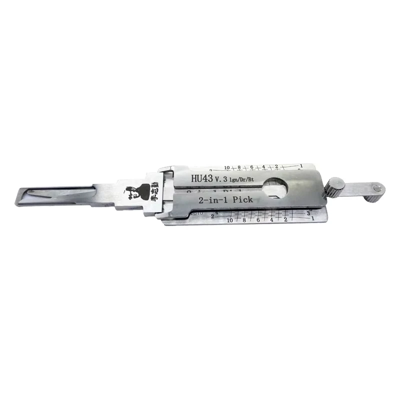 Original Lishi HU43 V.3 2-in-1 Schlossöffner und Decoder für Zündung und Autotüren für ältere Opel-Modelle, vertikal gefräst – Detail 1