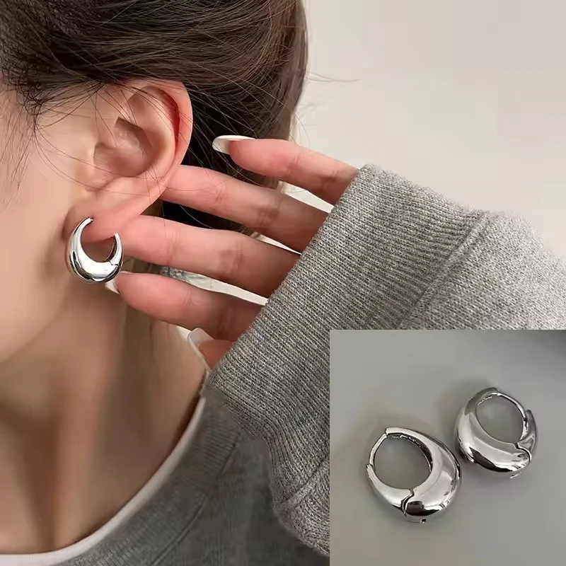 925 Sterling Silver Geometry Texture Earring for Women Girl Design Originality Exaggeration Jewelry Gift Dropshipping