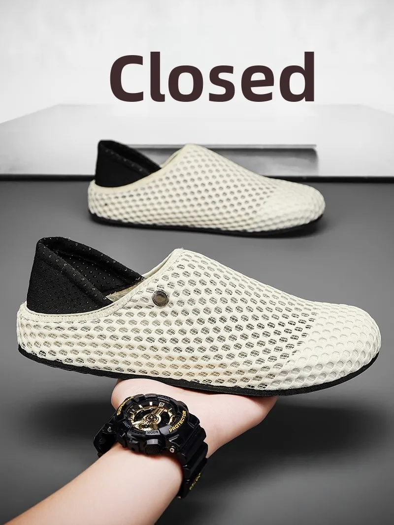 

Men's Summer Breathable Mesh Sports Casual Slip-On Beijing Old Man Ice Silk Air Conditioning Trendy Shoes Low Top round Toe