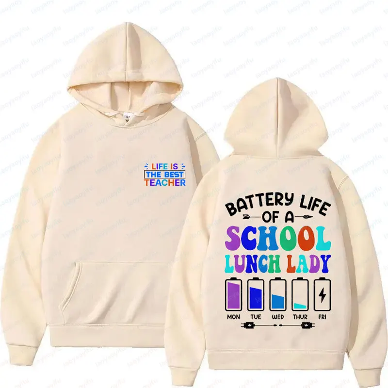 

Hoodies Battery Life Of A Teacher Funny Teacher Gift Tops High Quality Sweatshirt Fashion Hoodie Women's Comfortable Pullover