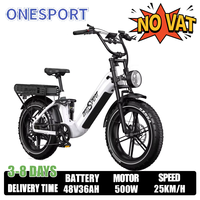 ONESPORT OT08Pro Electric Bike 500W Rear Drive Motor 48V36AH Lithium Battery E-Bike 20*4.0 All-Terrain Fat Tire Electric Bicycle