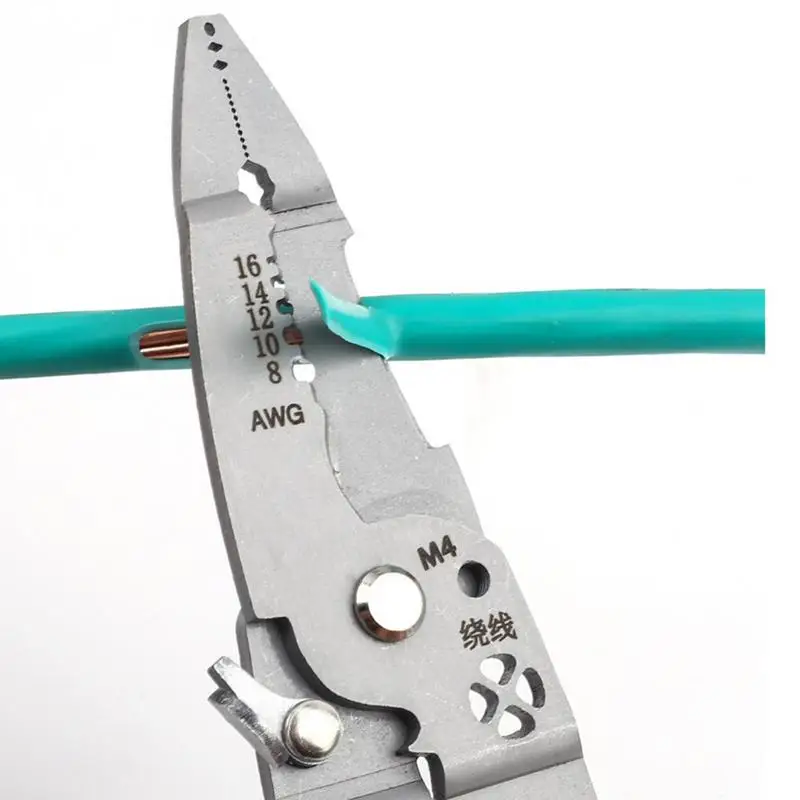 Cortadores de alambre de punta larga 12 en 1, alicates para cables eléctricos, herramienta de prensado de cables con mango antideslizante ergonómico profesional para sujetar