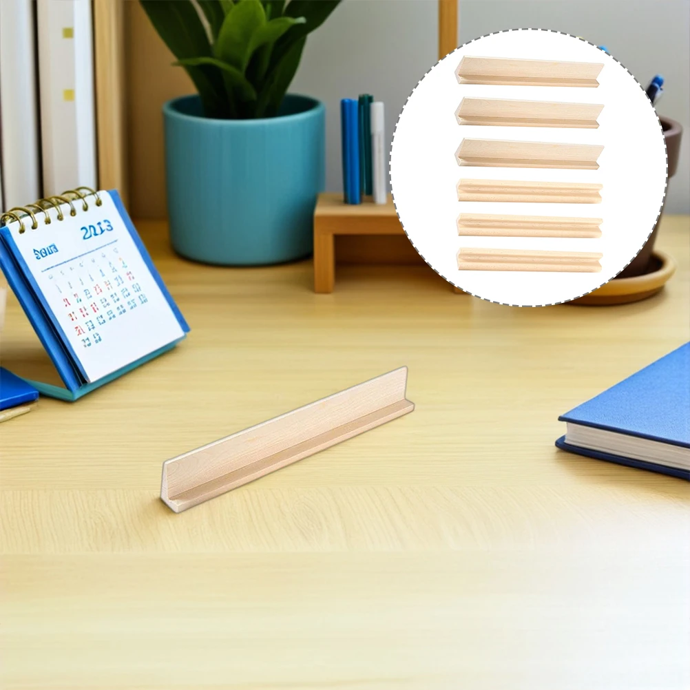 ถาดโดมิโนไม้ 6 ชิ้น ที่วางอเนกประสงค์สำหรับเกมตัวอักษรและงานฝีมือ DIY ขาตั้งโชว์ขอบเรียบสำหรับเด็กเรียนรู้