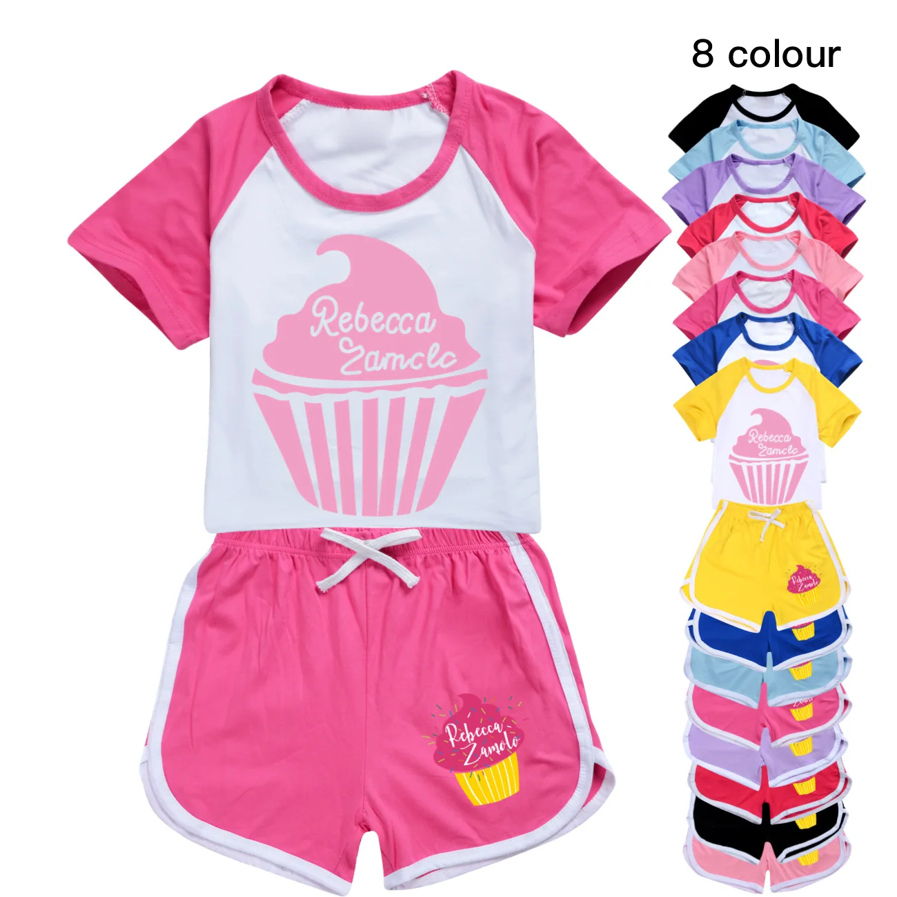 

Girls Tops T-Shirts Summer REBECCA ZAMOLO Children Short Sleeve T-Shirts Pants 2pc Pajamas Sports Kids Clothes Pyjamas1115