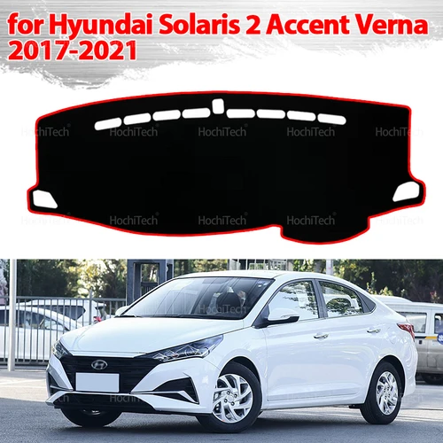 Cubierta de salpicadero, almohadilla protectora para Hyundai Solaris 2 Accent Verna 2017-2021, parasol para salpicadero de coche, alfombra Anto-UV