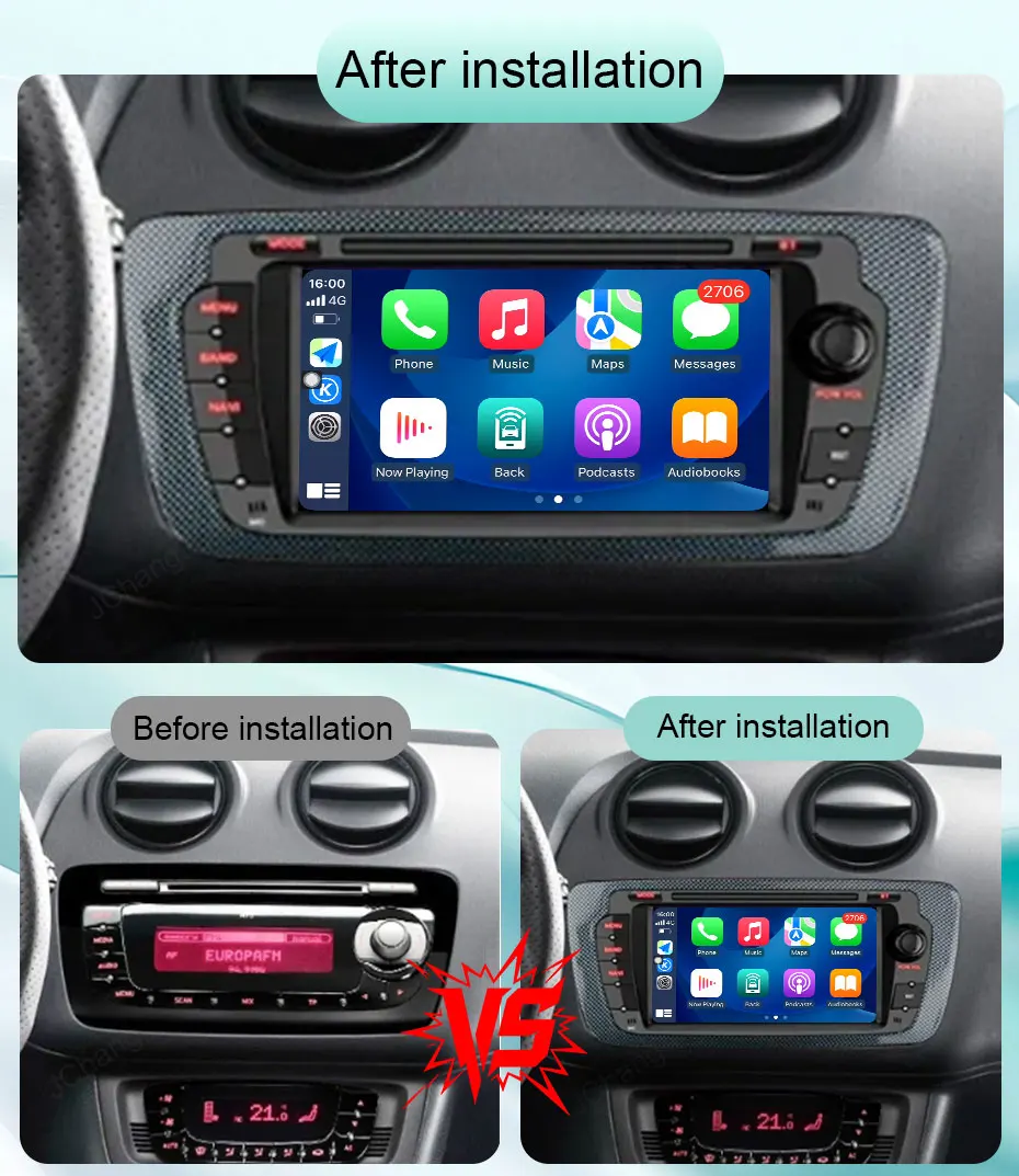 7 Inch Android 16 Car Multimedia Player For Seat Ibiza 2009-2013 GPS Navigation Bluetooth WiFi FM Radio Touch Screen Head Unit