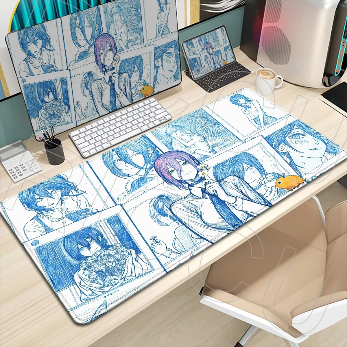 

HD print Anime Girl Reze Mouse pad XXL Laptop Gamer Non-slip Desk Mat Comic Style Chainsaw Man Office Keyboard accessories Pads