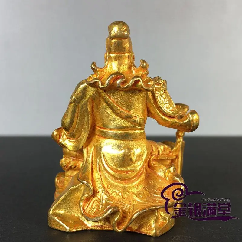 Gilt Guangong buddha statue guan yu guan yunchang Ornament Decoration Tea Pet Figurines Desk Decor Accessories