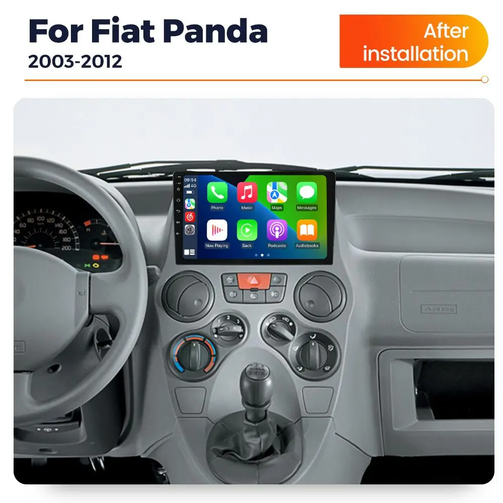 MEKEDE&NAVIFLY Android 14 Intelligent Car Audio System For Fiat Panda 169 2003 - 2012 2 Din Car Stereo Multimedia Video Player