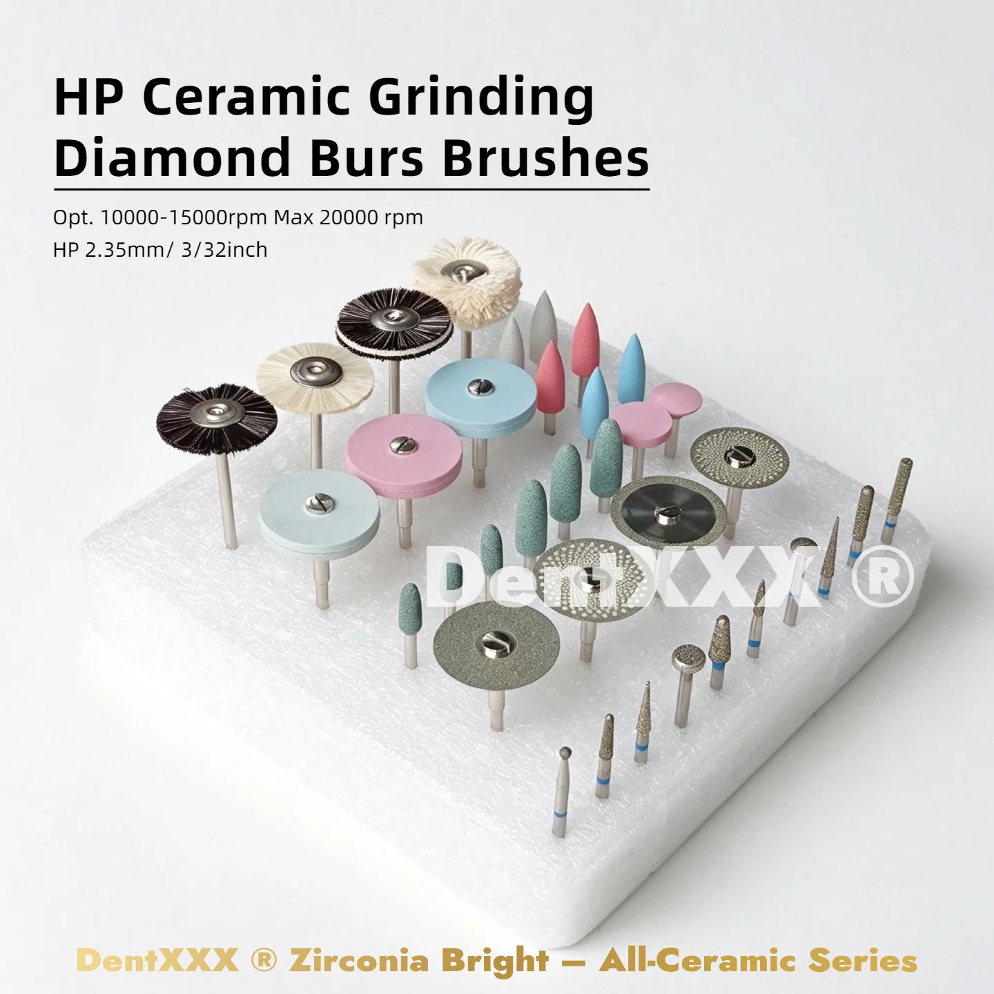 35pcs/Set Diamond Polishing HP Kit Grinding Tool Diamond Burs Brushes Material