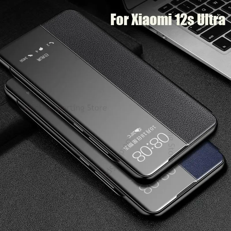 

Чехол Fundas для Xiaomi 12s, ультрапрозрачный кожаный чехол-книжка для телефона Mi 12, 12S Pro, защитный чехол с окошком для Mi 12X, 12 Pro