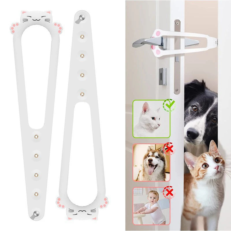 Pet Cat Door Holder Latch Prevents Dogs From Entering Plastic Adjustable Elastic Gate Lock Flex Latch Strap Keep Dog Out