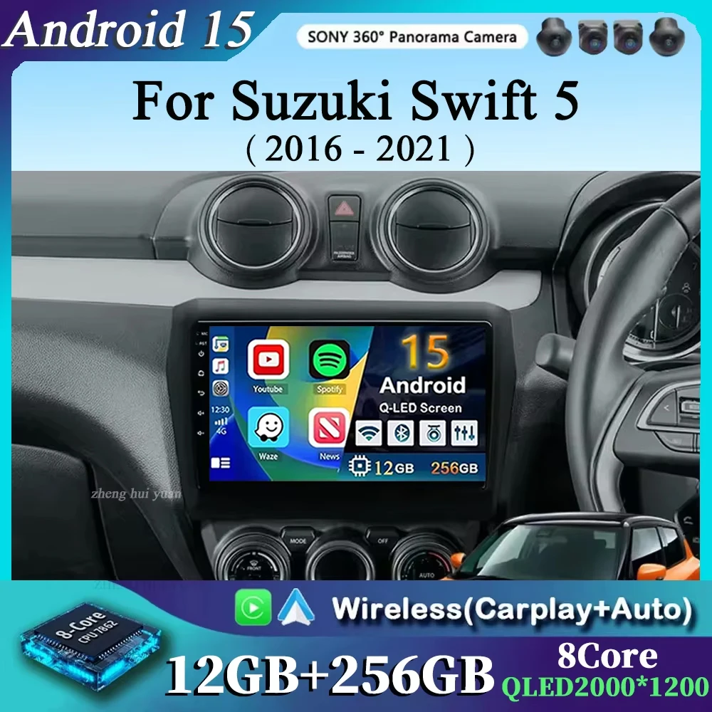 

Android 15 WIFI 4G для Suzuki Swift 5 2016-2021 Автомобильный радиоприемник Авто BT Стерео Мультимедийный видеомонитор GPS-навигация DSP