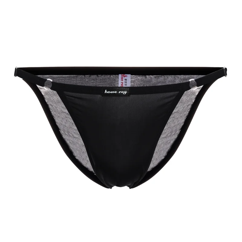 Sexy Underwear Men Adjustable Silky Pouch Ultra-Thin Breathable Ice Silk Transparent Bikini Slip Homme Low Waist Soft Underpants